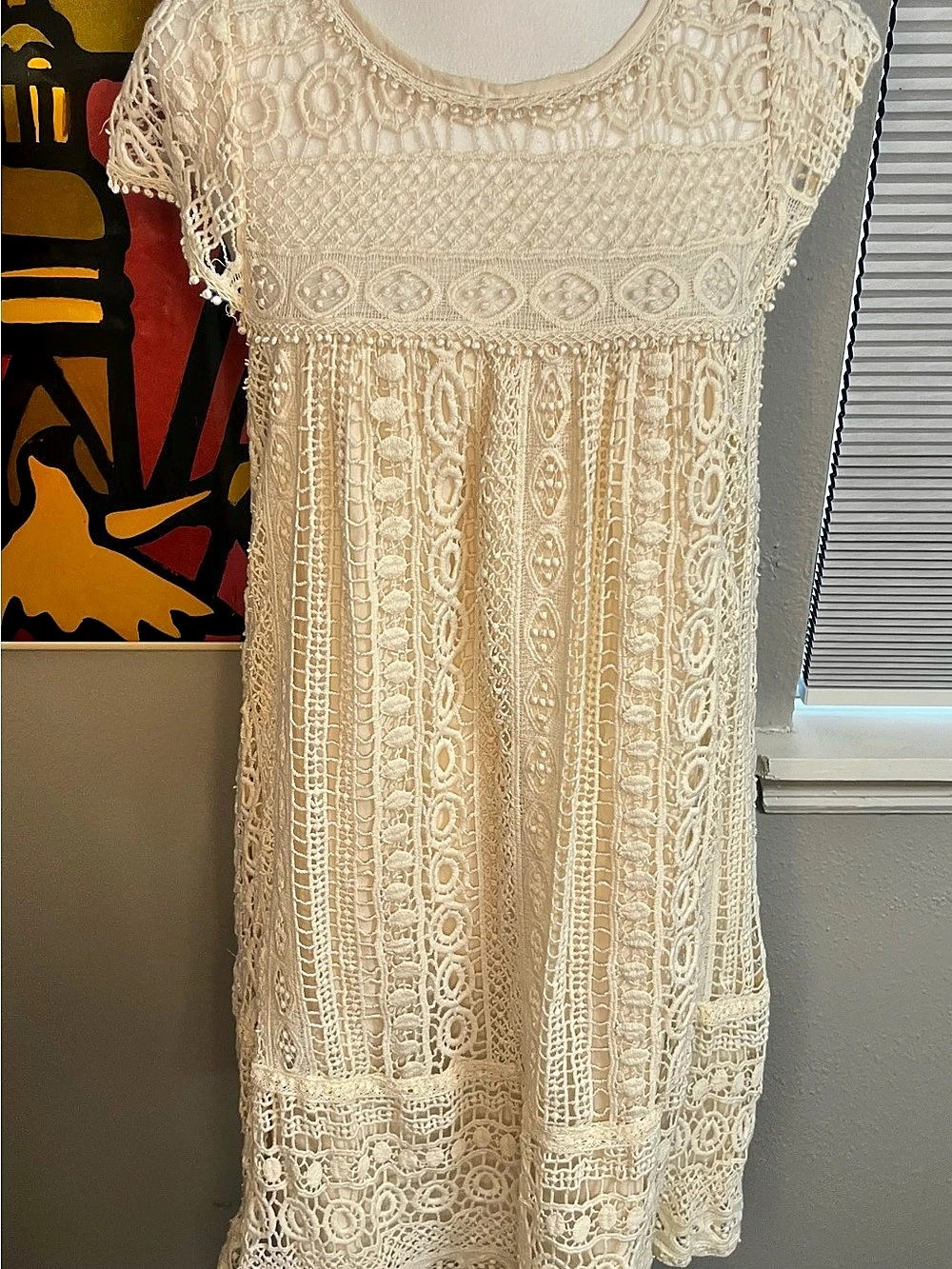 MAEVE by ANTHROPOLOGIECrochet Tunic Dress in
Sand Sable small